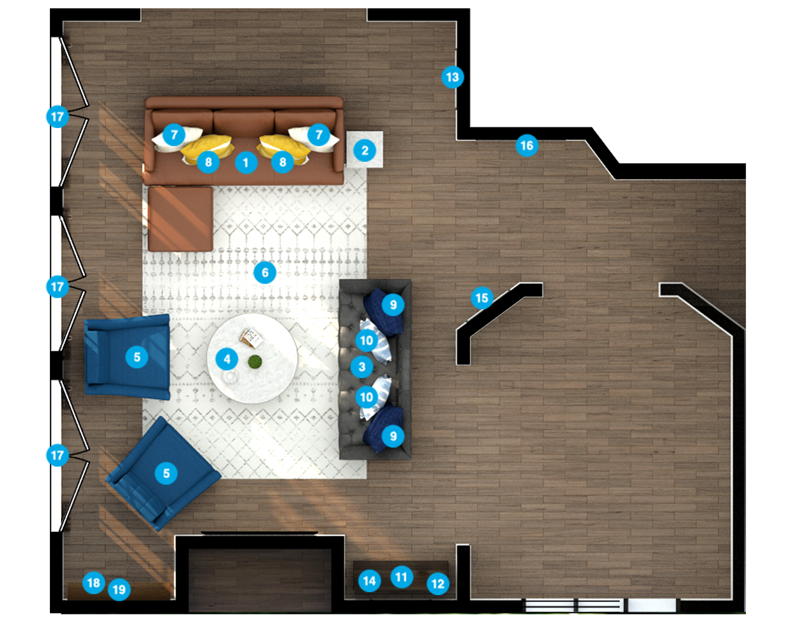 Online Designer Living Room Floorplan