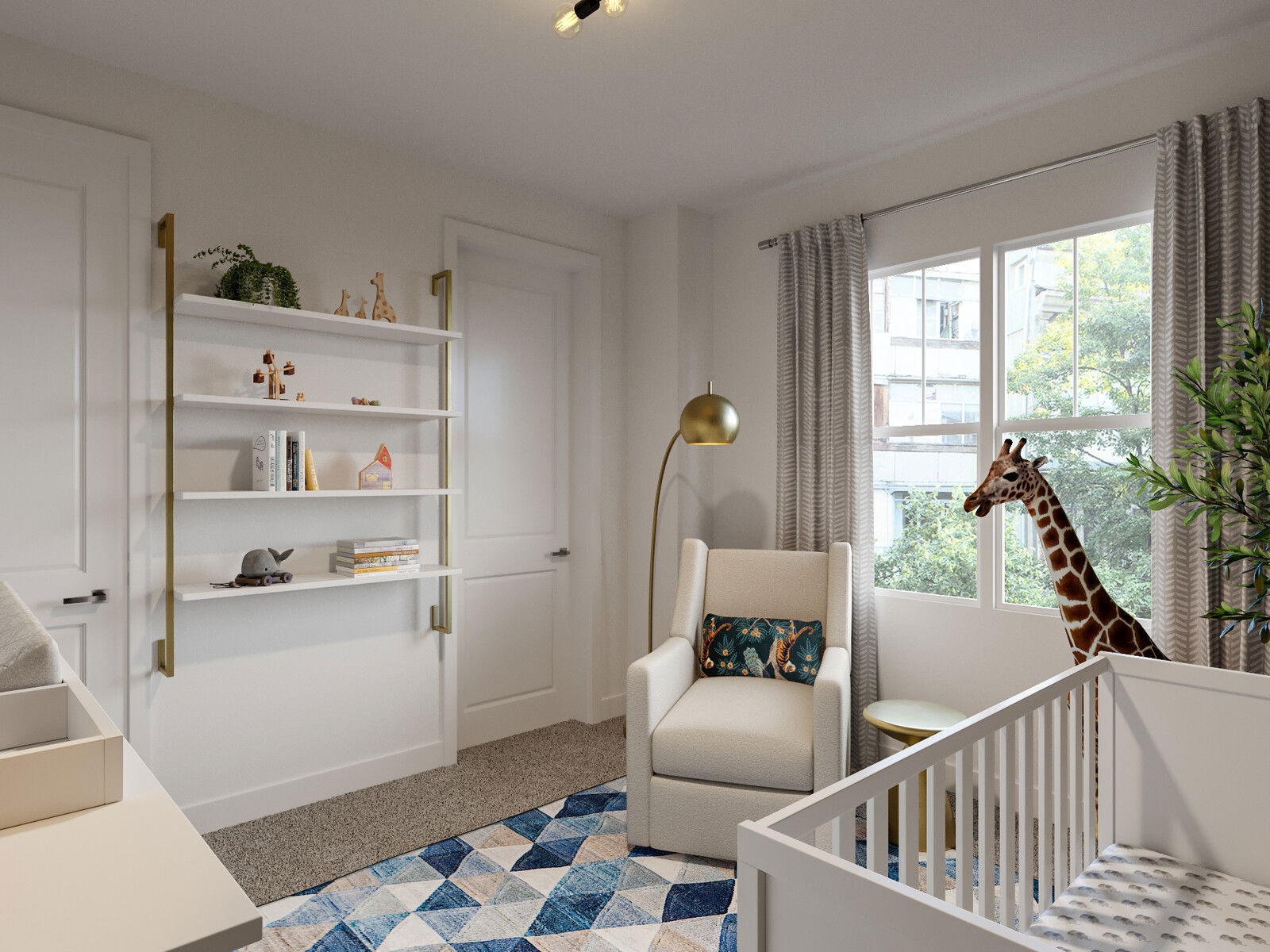 Nursery with Wallpaper Statement
