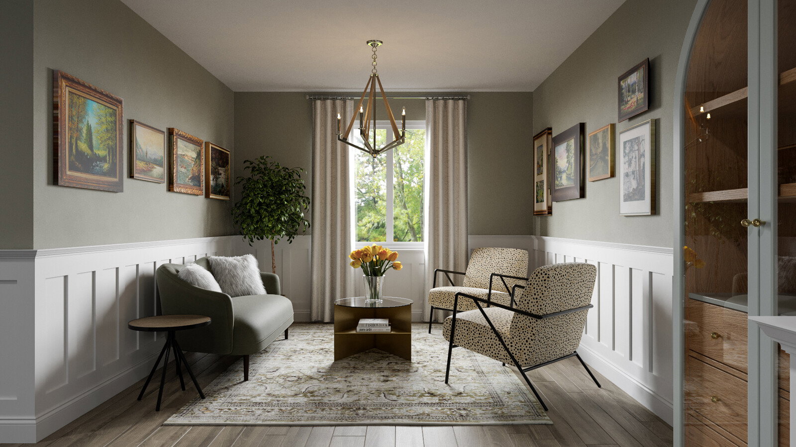 Representación de Diseño de Interiores Chic Neutro