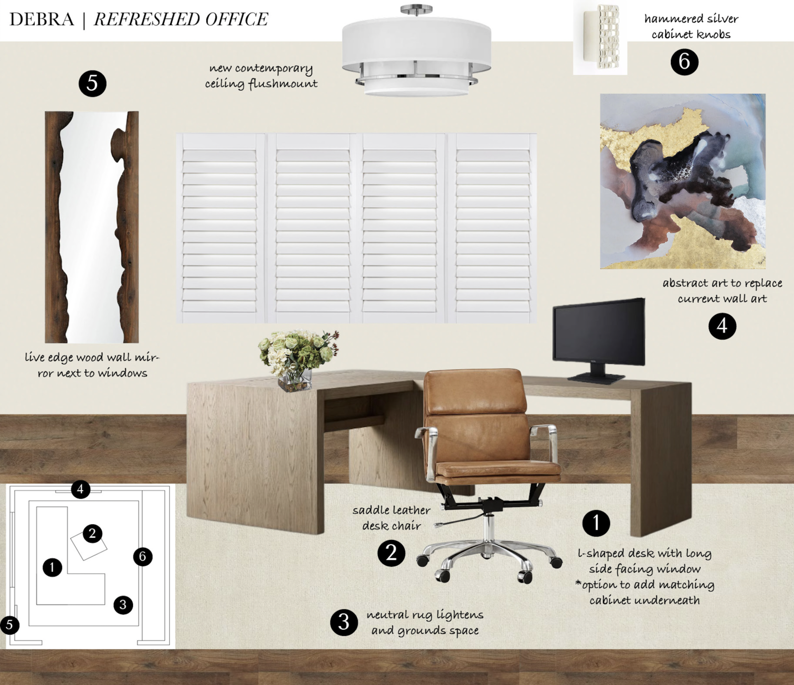 Sleek & Contemporary Home Office Transformation Erin R. Moodboard 2 thumb