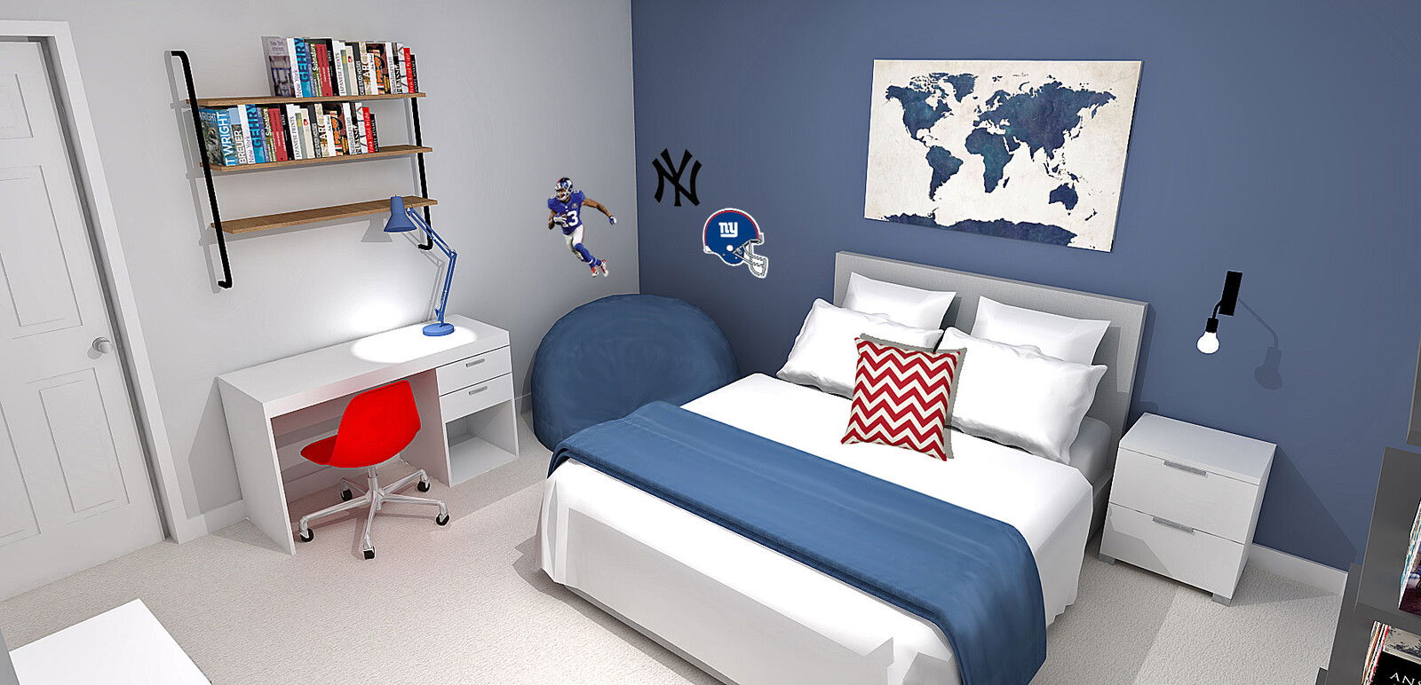 Online Designer Bedroom 3D Model 1