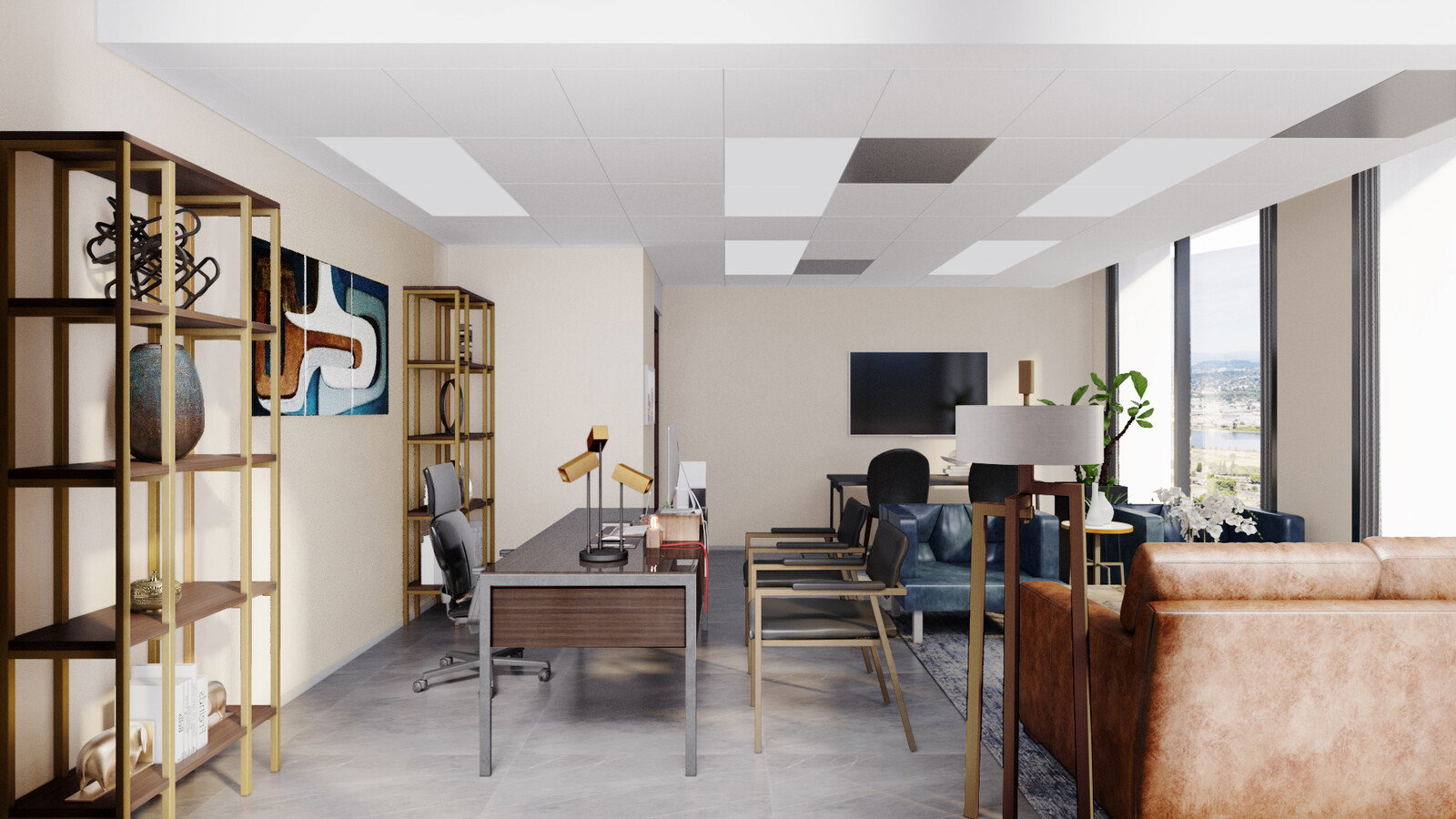 Masculine Business Office Design Moodboard thumb