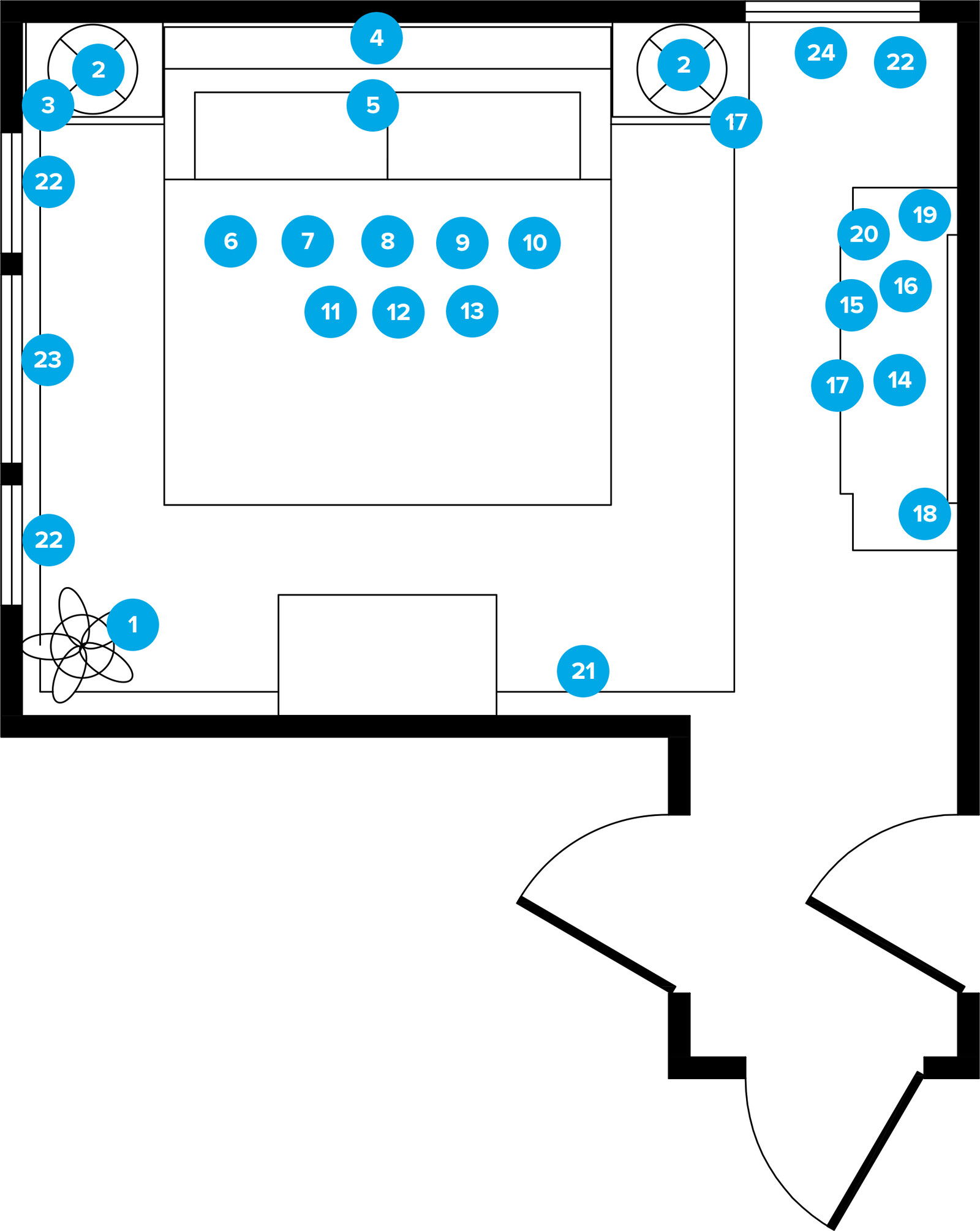 Plano del Dormitorio del Diseñador en Línea