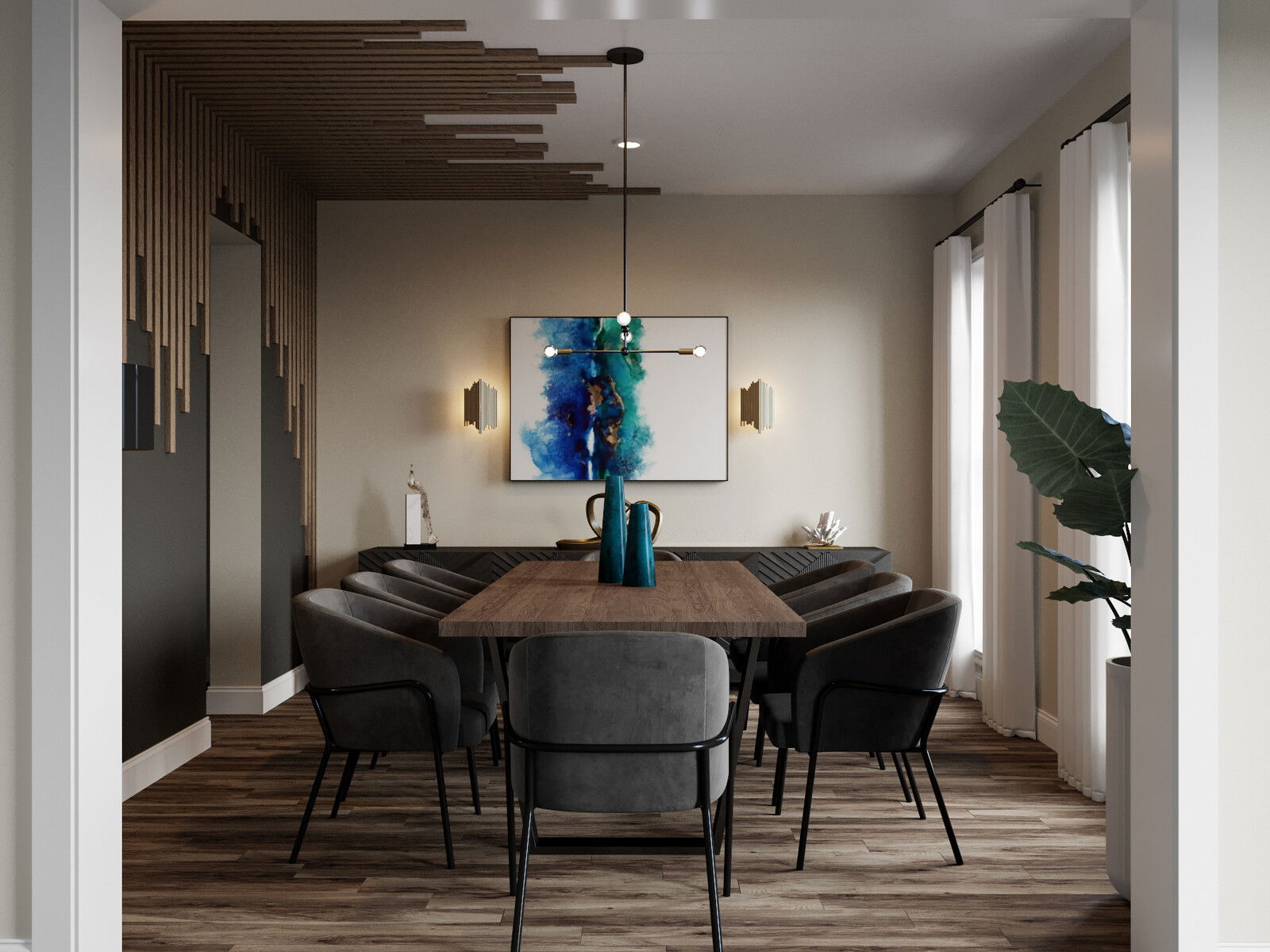 Modelo 3D de comedor de diseñador en línea 4