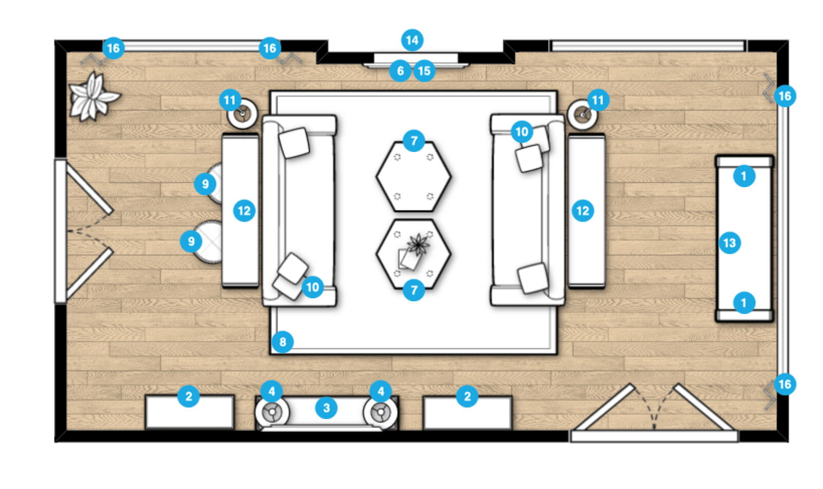 Online Designer Living Room Floorplan