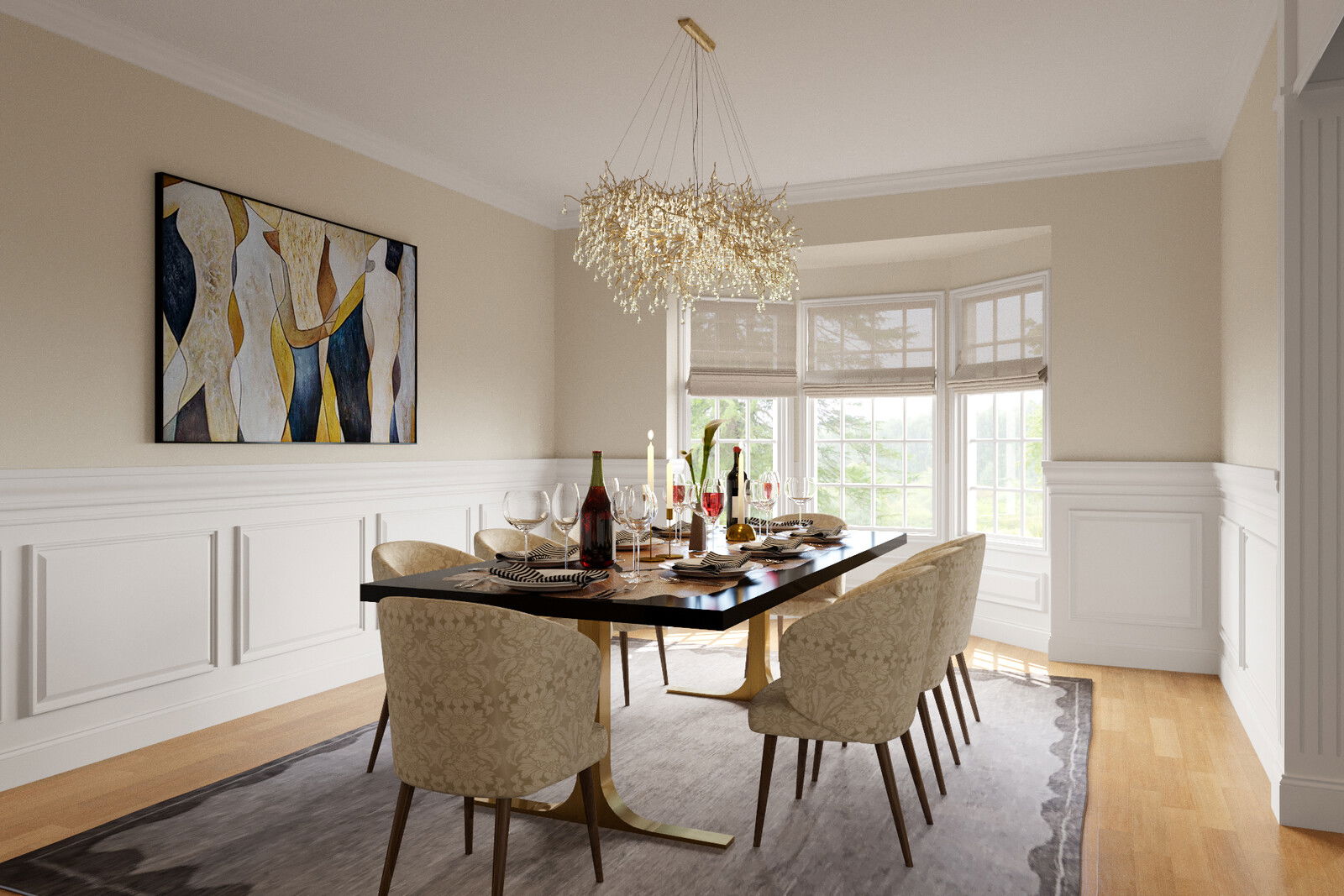 Online Designer Dining Room 3D Model 2