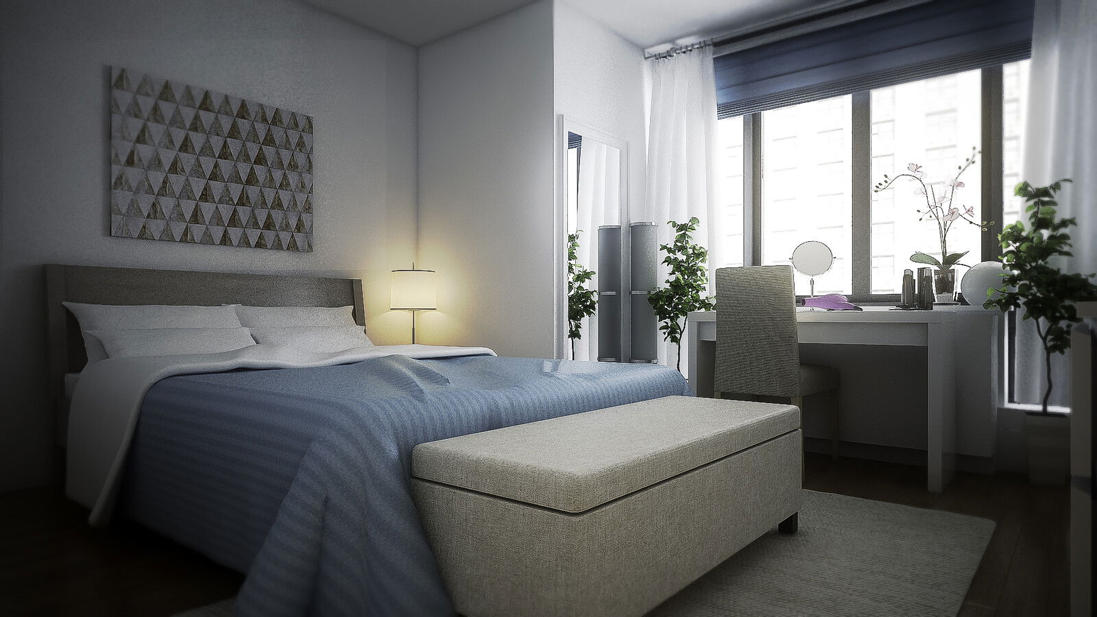 Online Designer Bedroom 3D Model 2