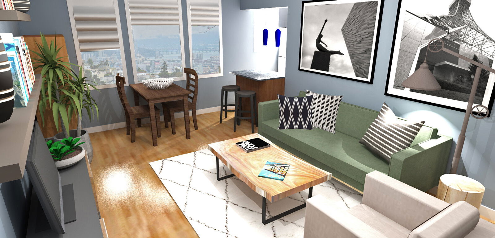 Modelo 3D de sala de estar en línea 2