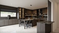 Masculine Kitchen with Bar Area