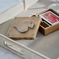 Spades Container | Antique Gold, Game Table by Cyan Design, 4.5" length x 4.5" width x 2" depth thumbnail 3