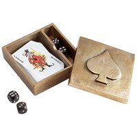 Spades Container | Antique Gold, Game Table by Cyan Design, 4.5" length x 4.5" width x 2" depth thumbnail 1