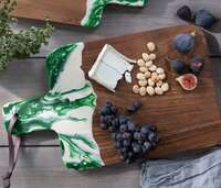 Austin Green Swirled Serving Board , Kitchen Appliance by Blue Pheasant thumbnail 4