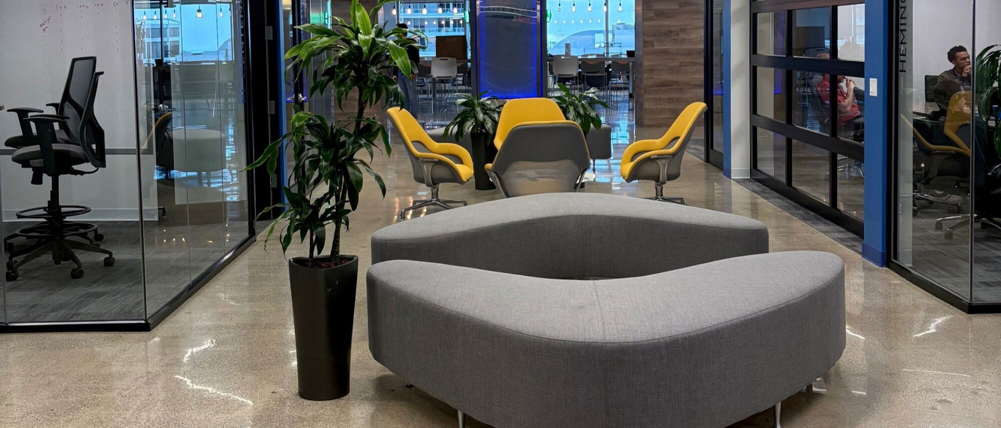 Modern Office Lobby Design with Industrial Touches- Before Photo