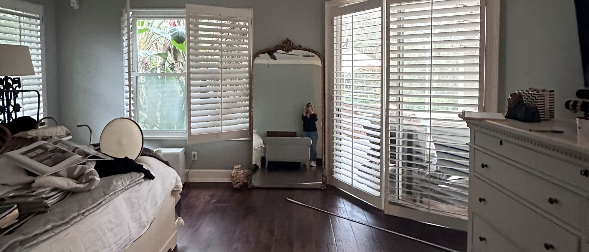 Glam Master Bedroom with Seating Area- Before Photo