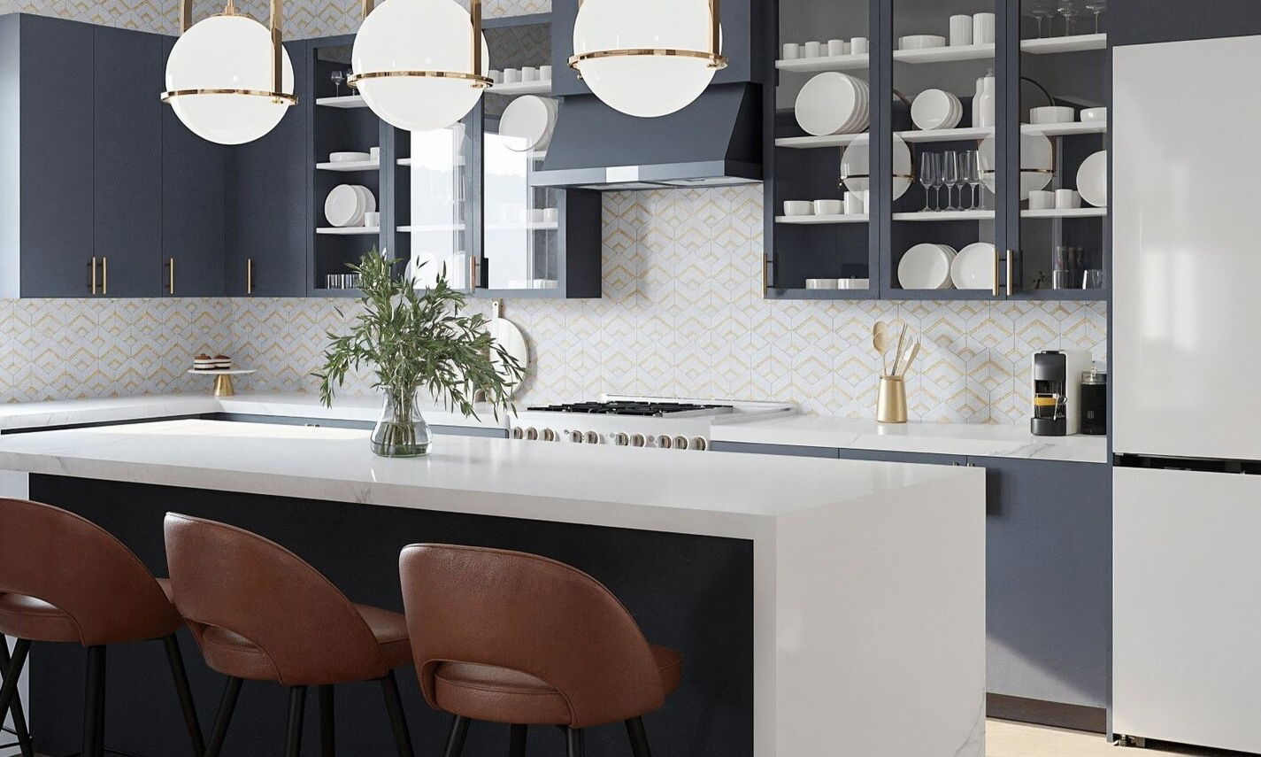 Modern Open-Concept Home with Bronze Accents by interior designers in Orange County, California