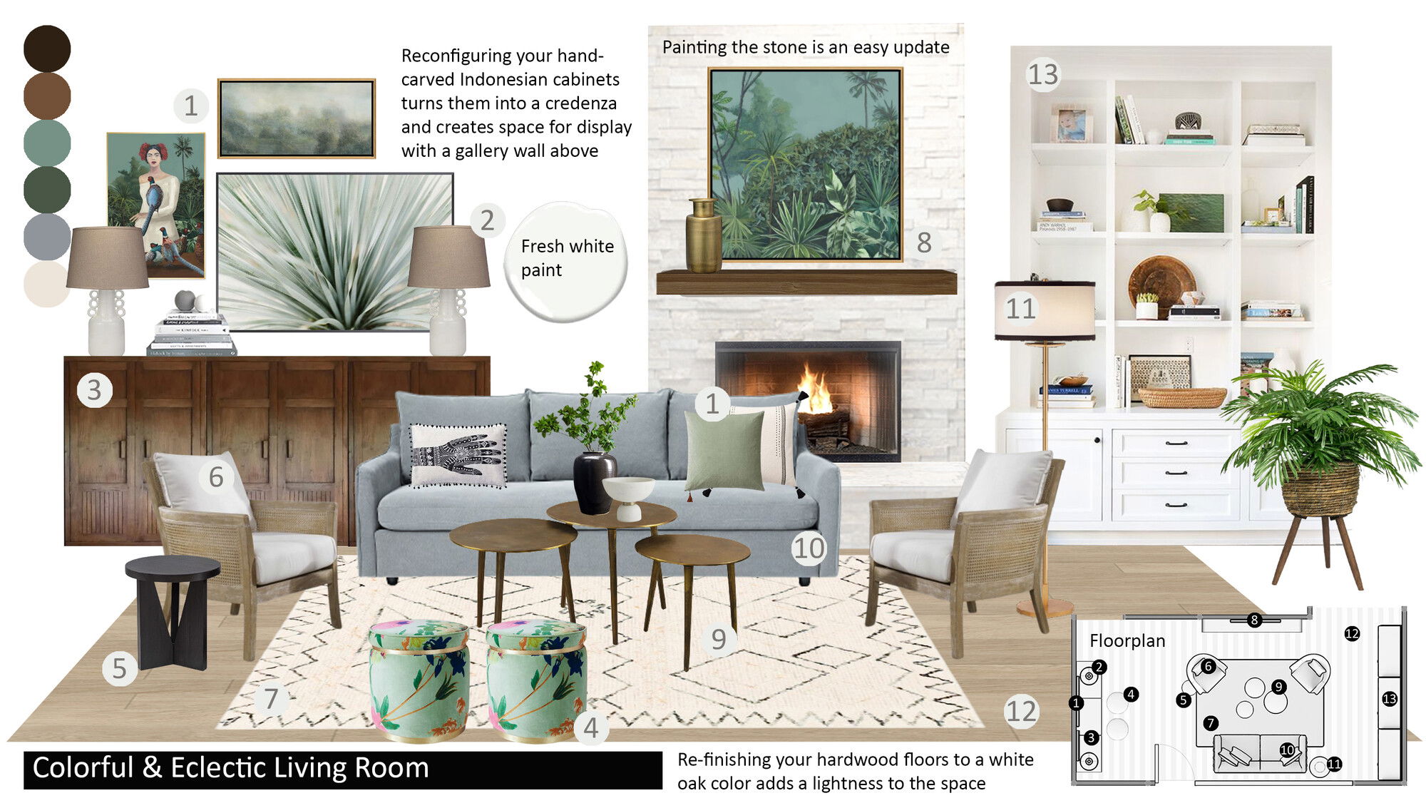 Ideas de diseño interior para sala de estar de diseñador en línea
