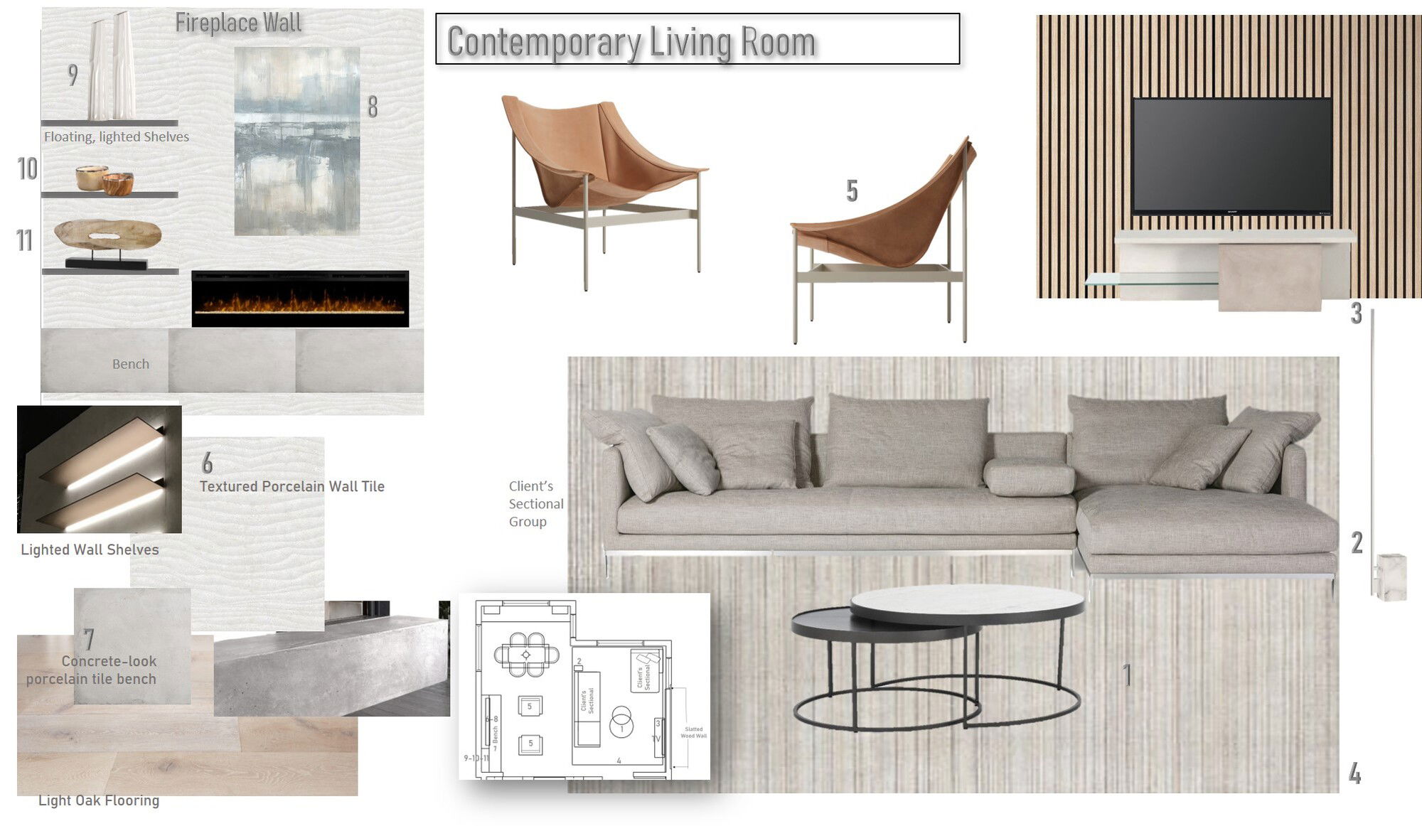 Ideas de diseño interior para sala de estar de diseñador en línea