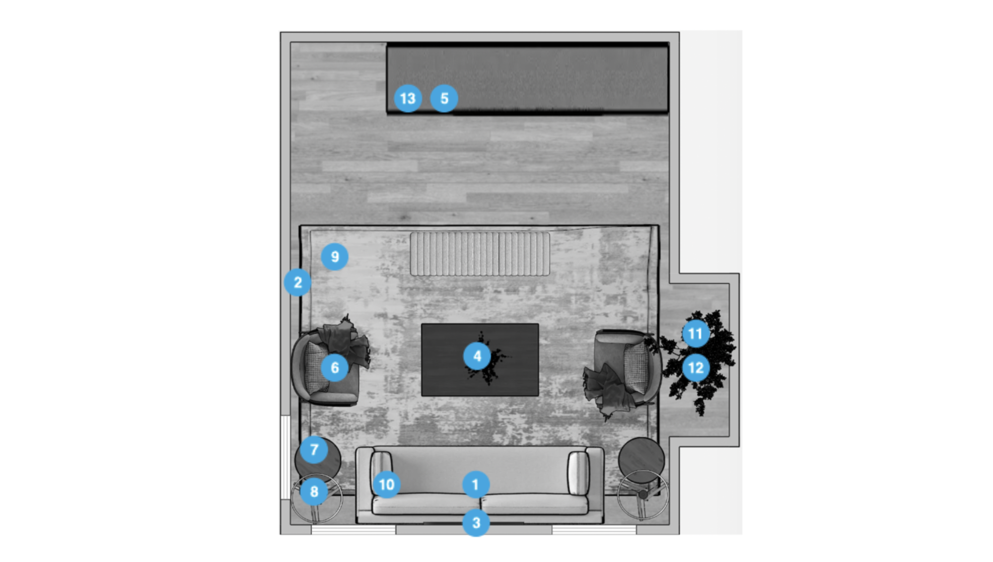 Online Designer Living Room Floorplan