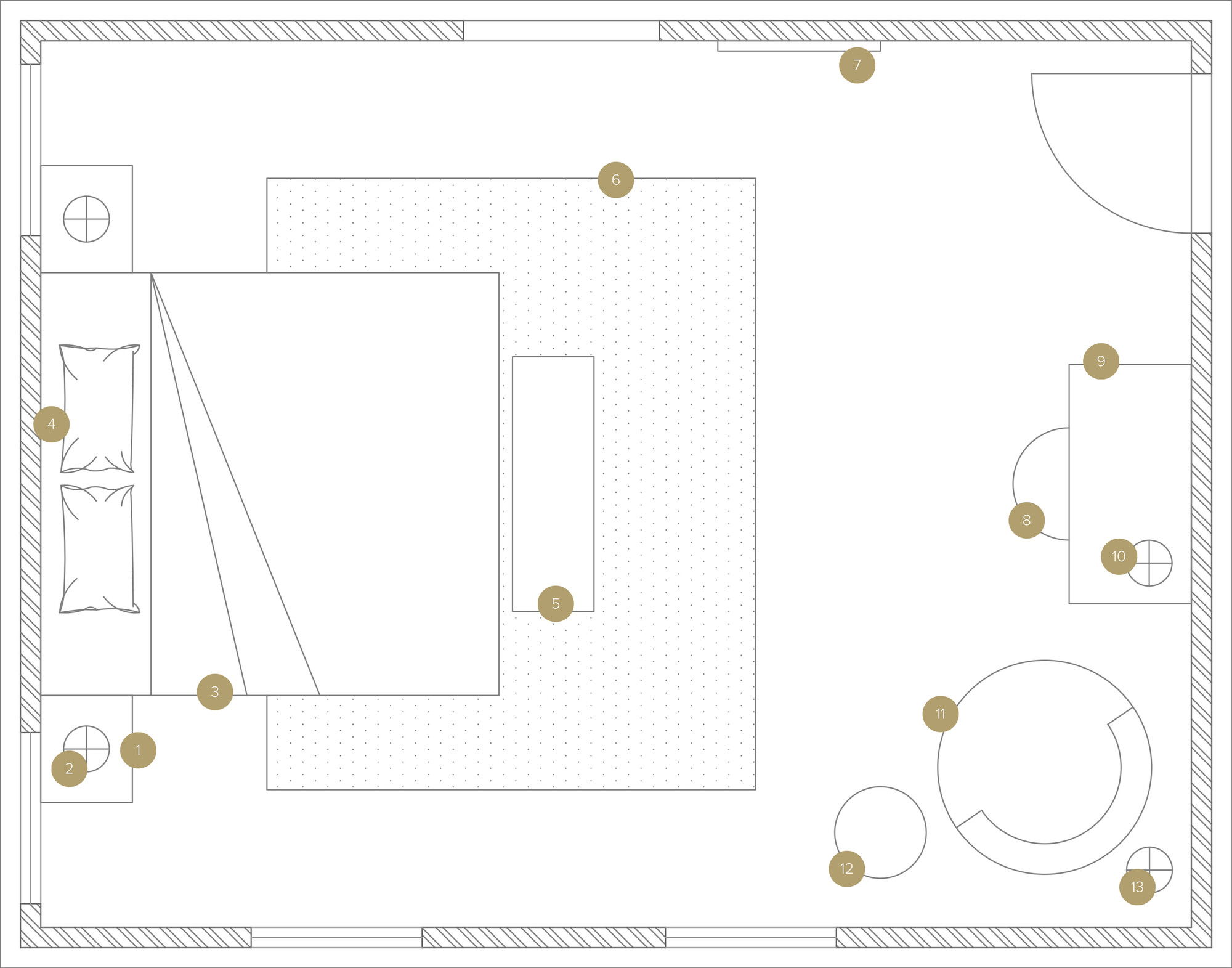 Online Designer Bedroom Floorplan