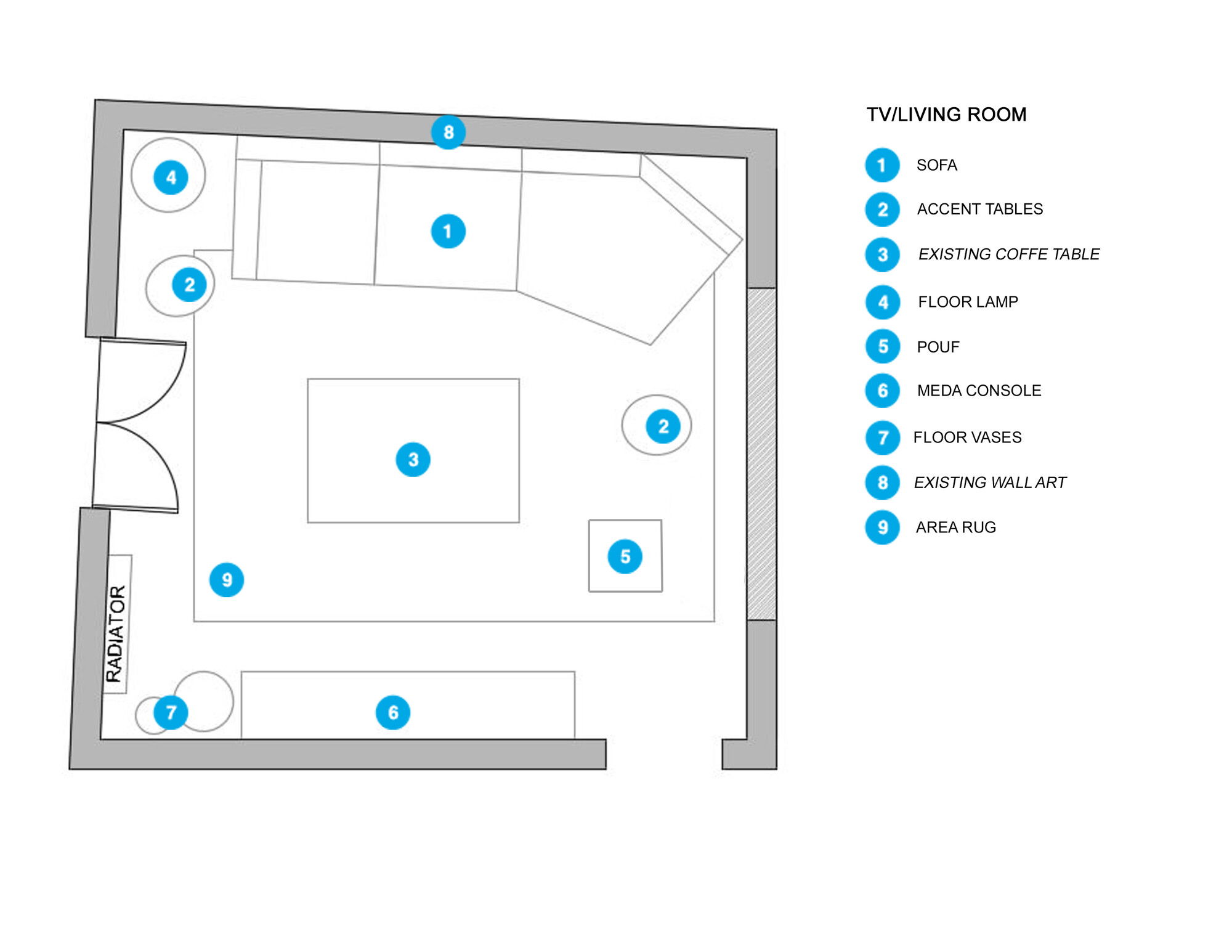 Online Designer Living Room Floorplan