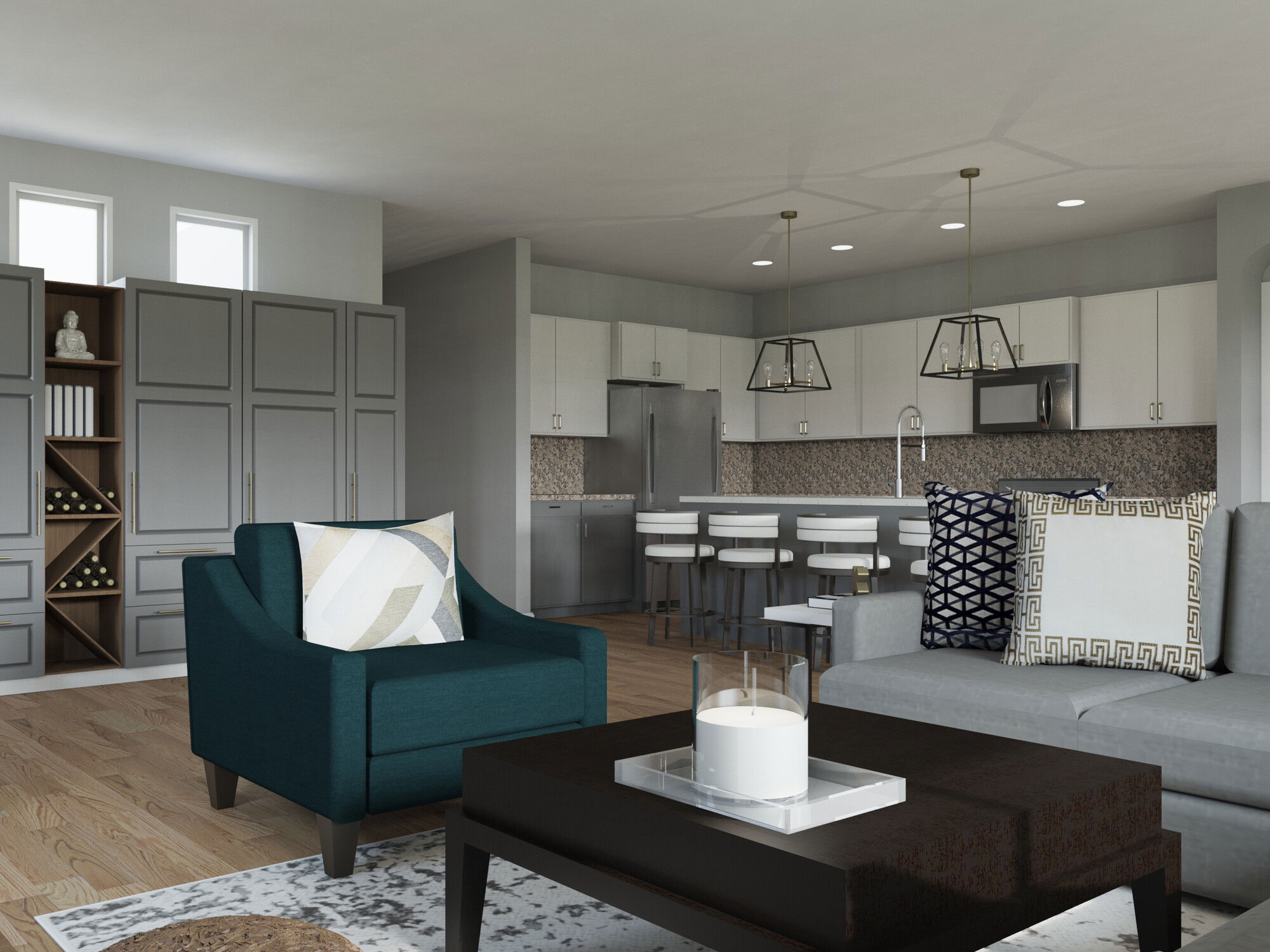 Online Designer Combined Living/Dining 3D Model 5