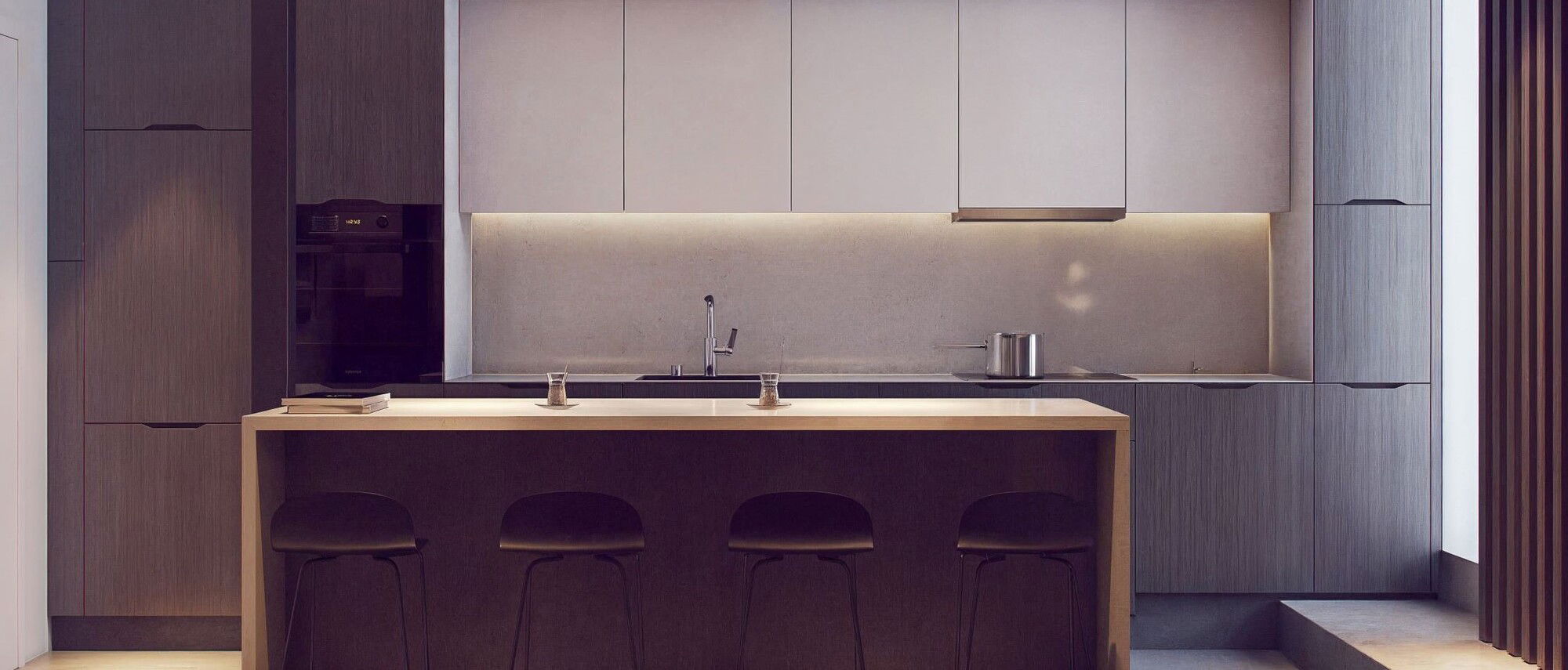 Elegant Contemporary Duplex Renovation by interior designers in Providence, Rhode Island