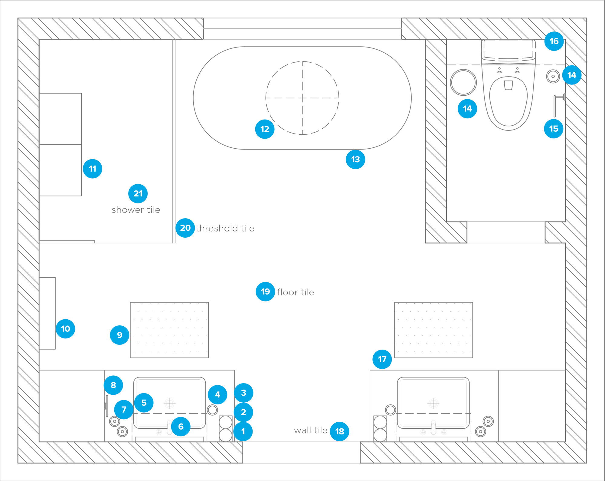 Online Designer Bathroom Floorplan