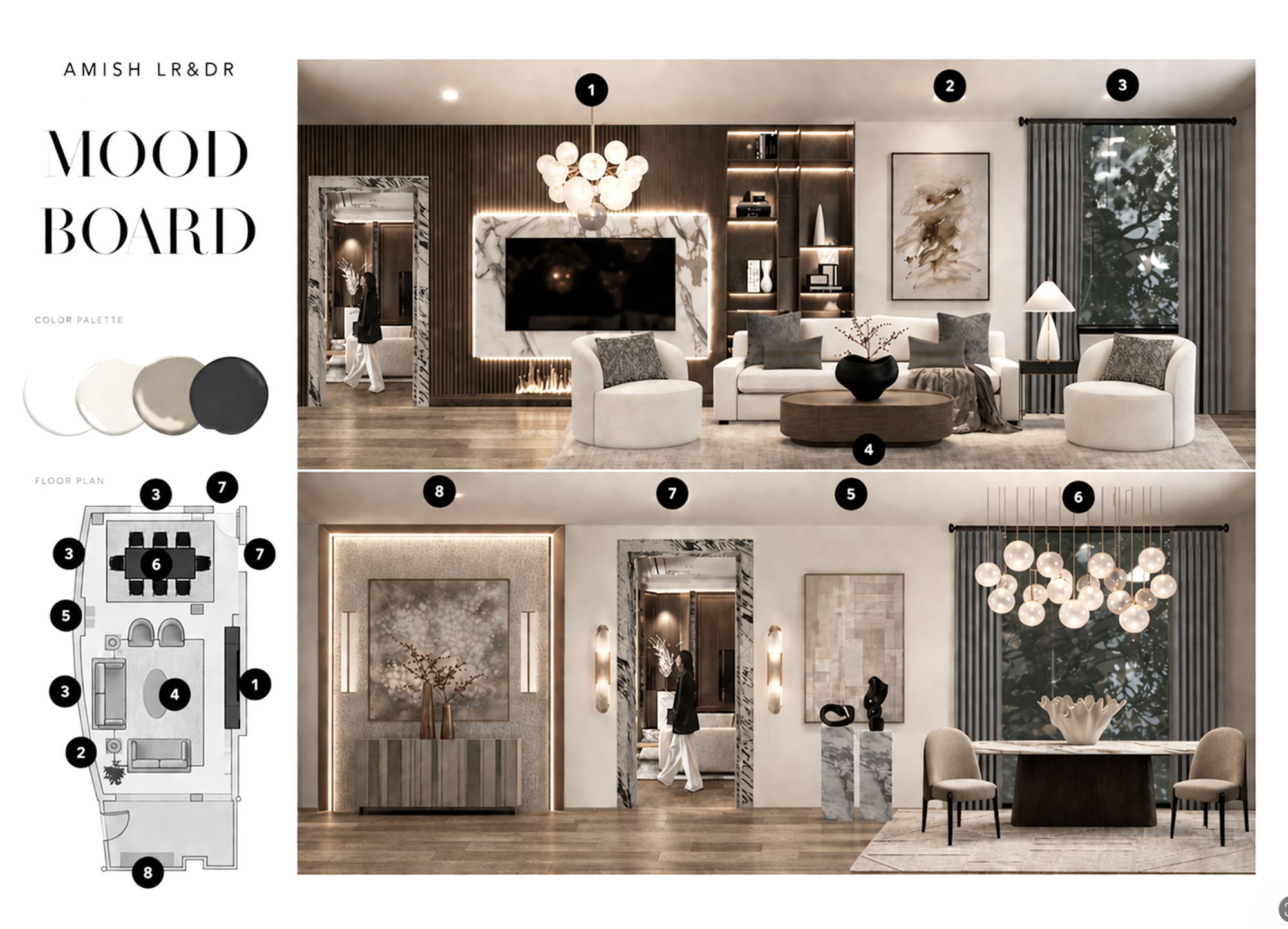 Online Designer Combined Living/Dining Interior Design Ideas