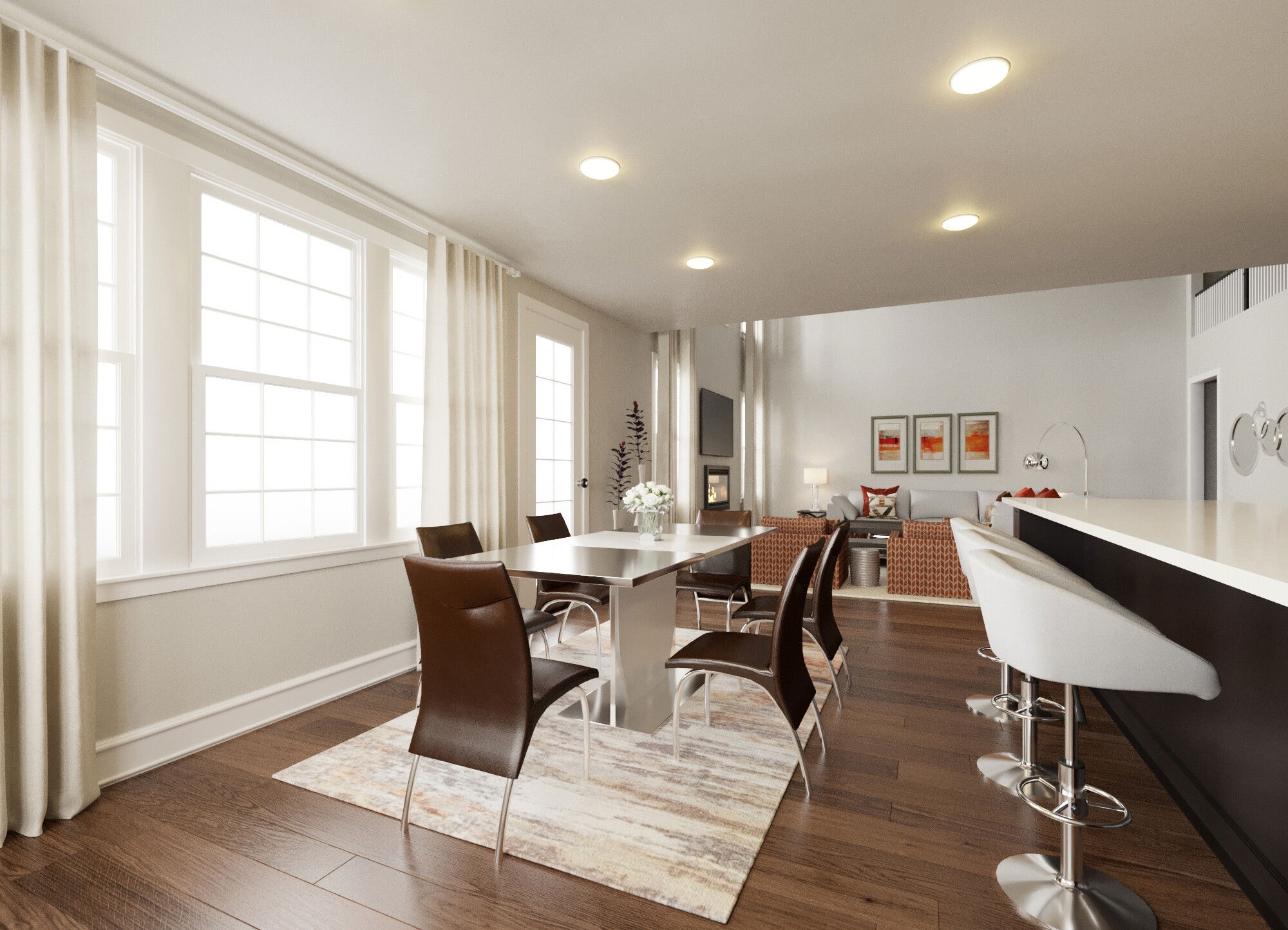 Online Designer Combined Living/Dining 3D Model 6