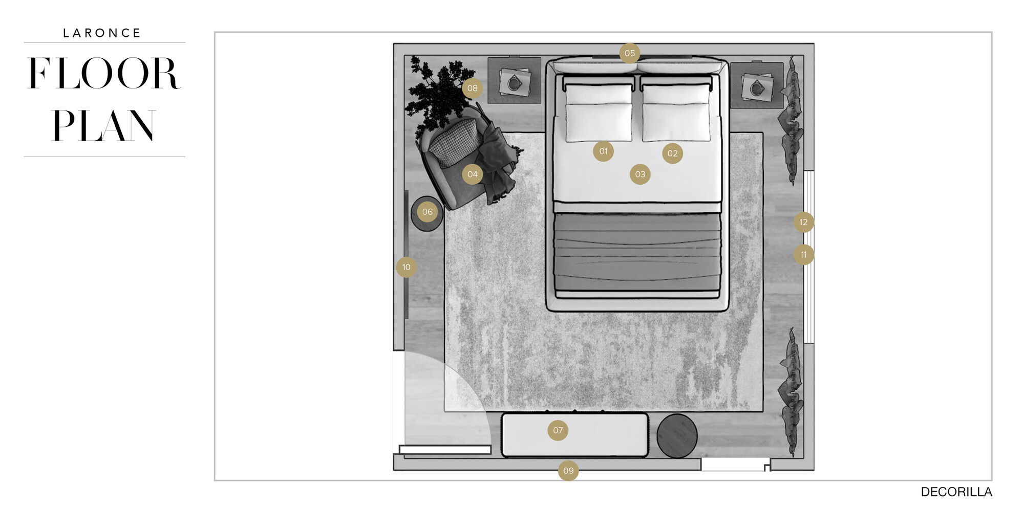 Online Designer Bedroom Floorplan