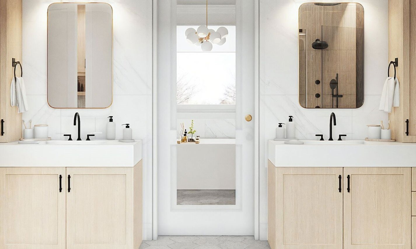 Transitional Master Bathroom by top Winnetka interior designers