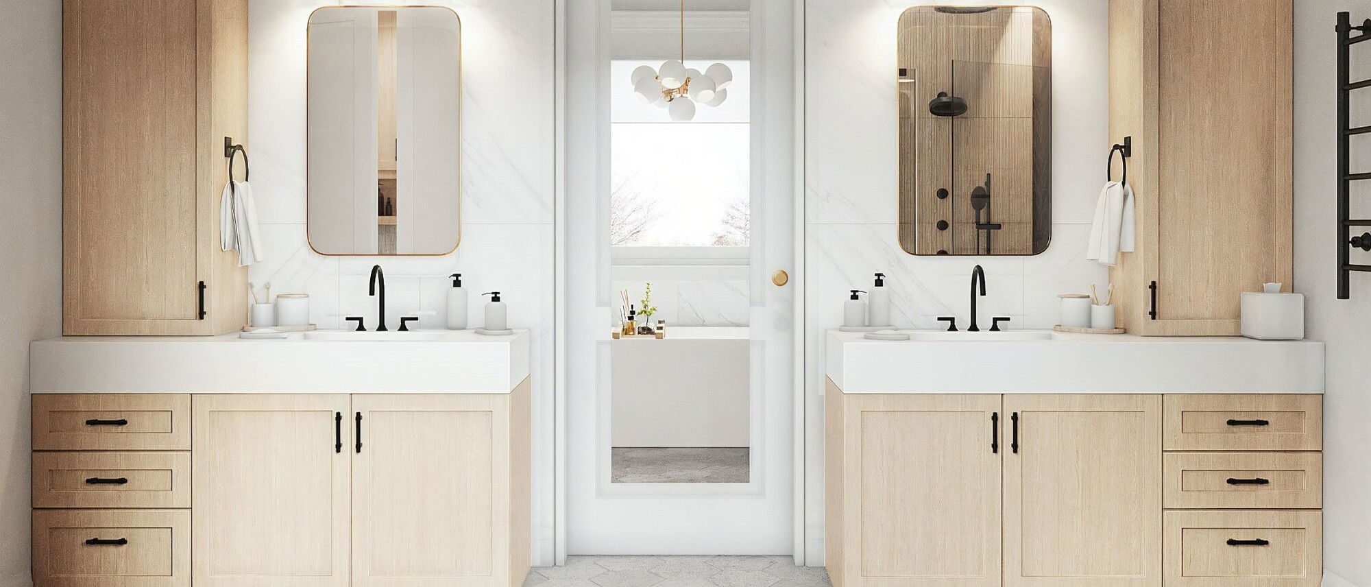 Transitional Master Bathroom by top Winnetka interior designers