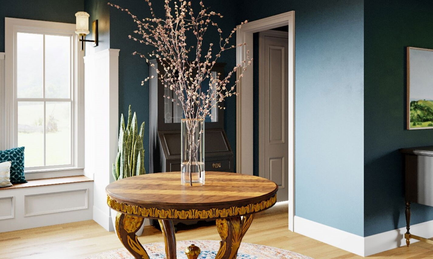 Transitional Foyer Interior Design Ideas by top Lowell interior designers