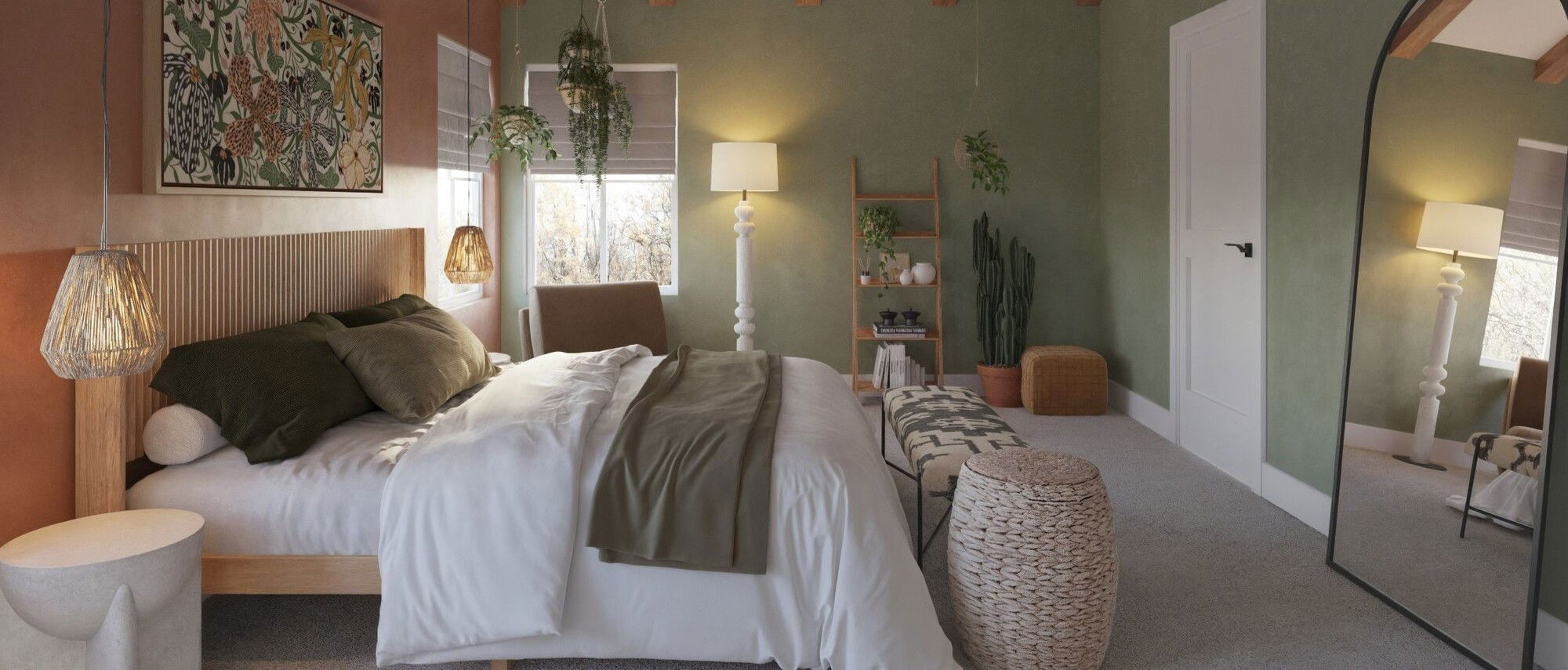 Modern Earth-Toned Bedroom & Bath Remodel by affordable Colorado Springs interior designers