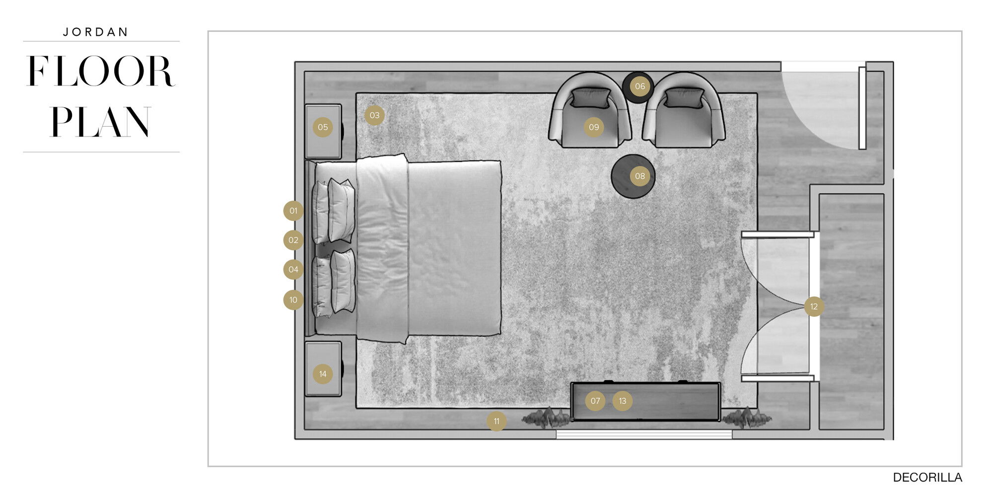 Online Designer Bedroom Floorplan