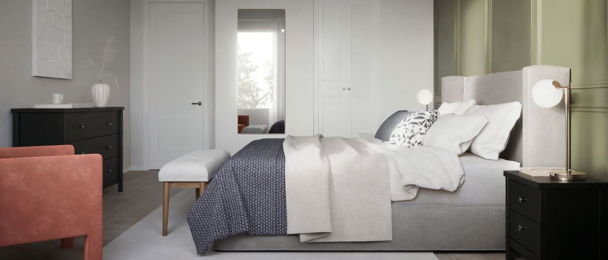 Diseño de Interiores de Habitaciones Modernas Inspiradoras - Renderizado Después