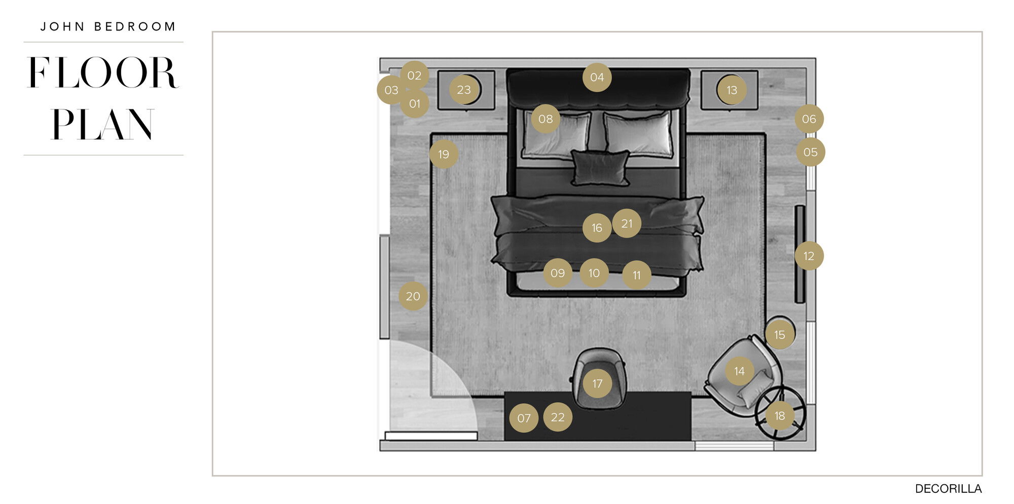 Online Designer Bedroom Floorplan