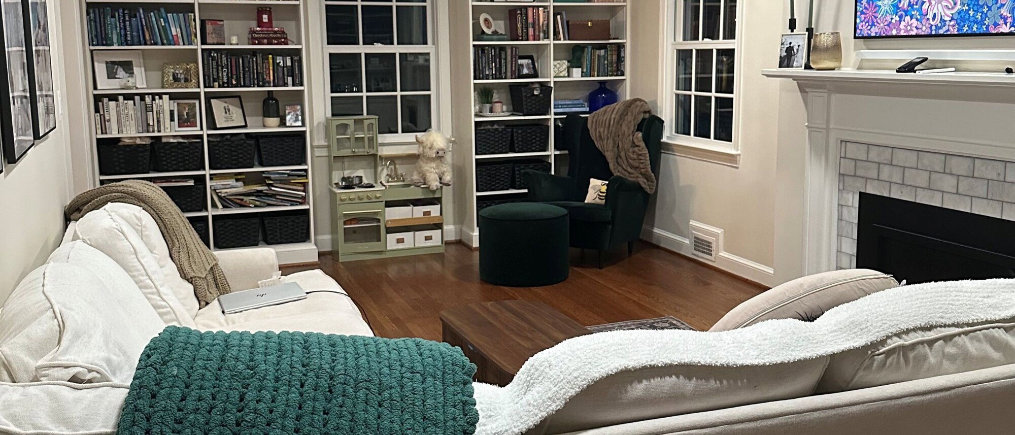 Timeless English Country Living Room Design-Katie Before Photo