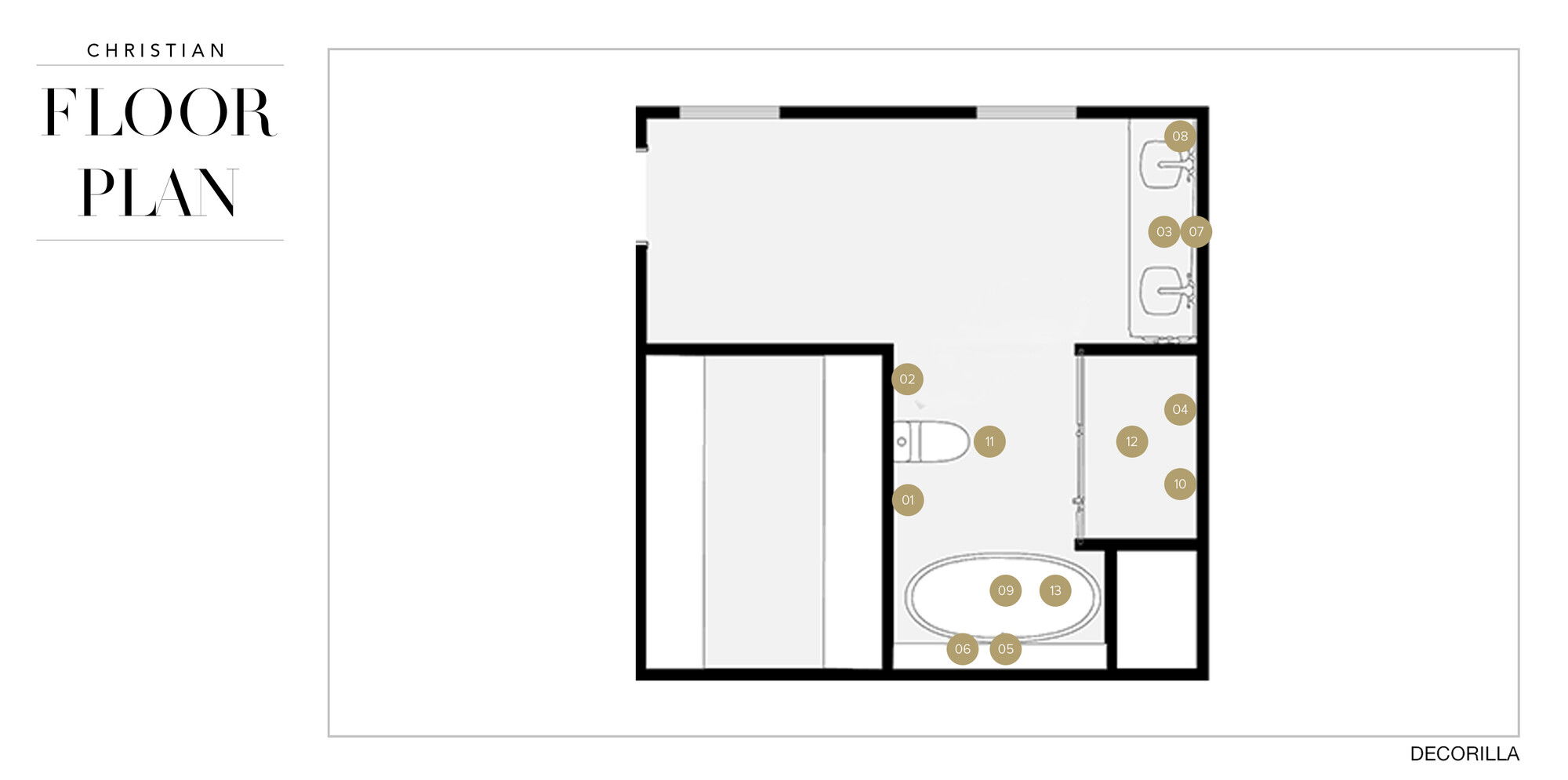 Online Designer Bathroom Floorplan