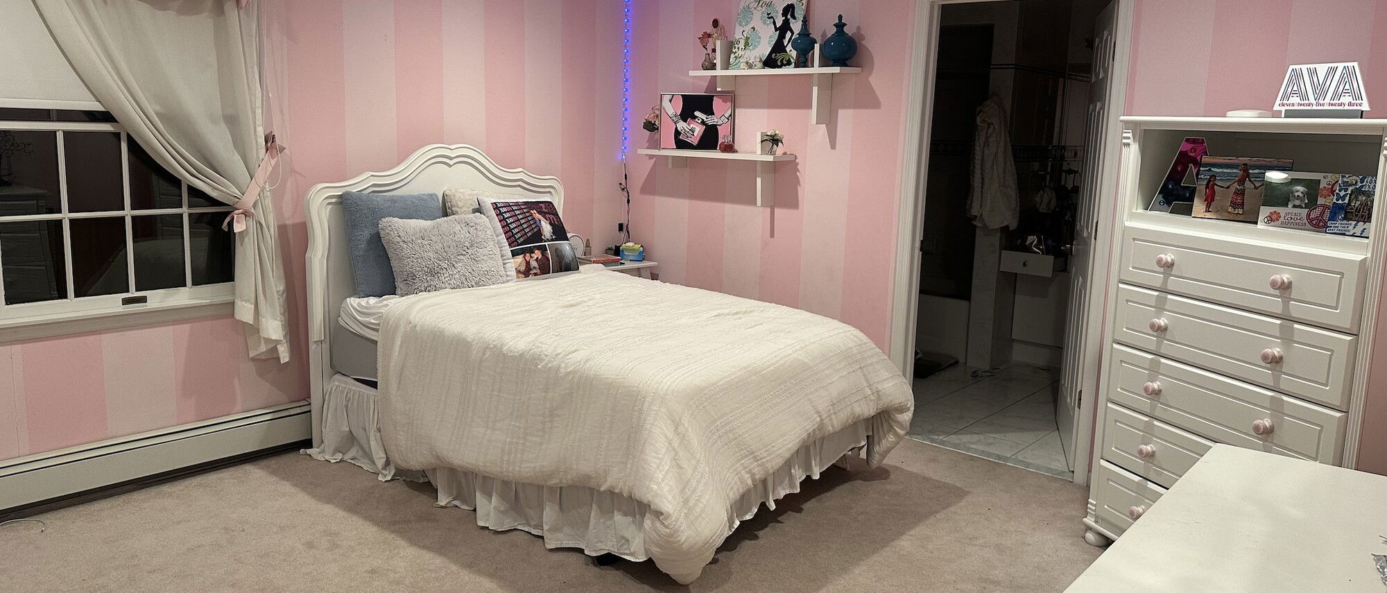 Trendy Modern Teen Bedroom with Stylish Accents- Before Photo