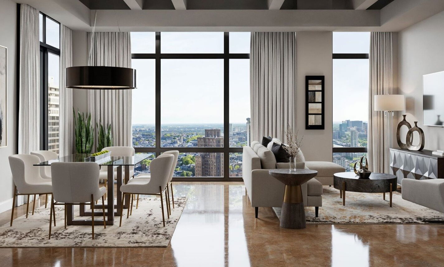 Transitional Living, Dining & Home Office Design by interior designers in Jacksonville, Florida
