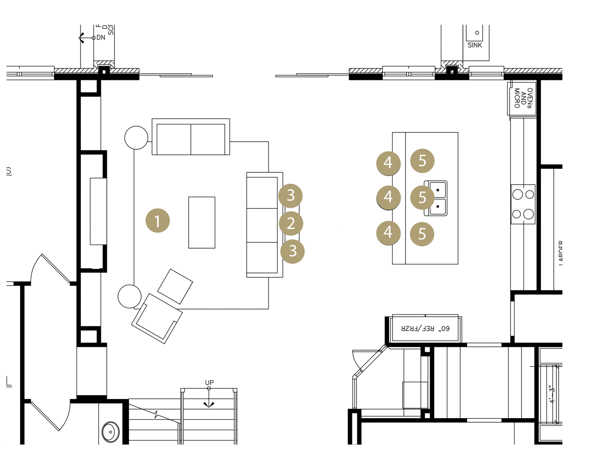 Online Designer Combined Living/Dining Floorplan