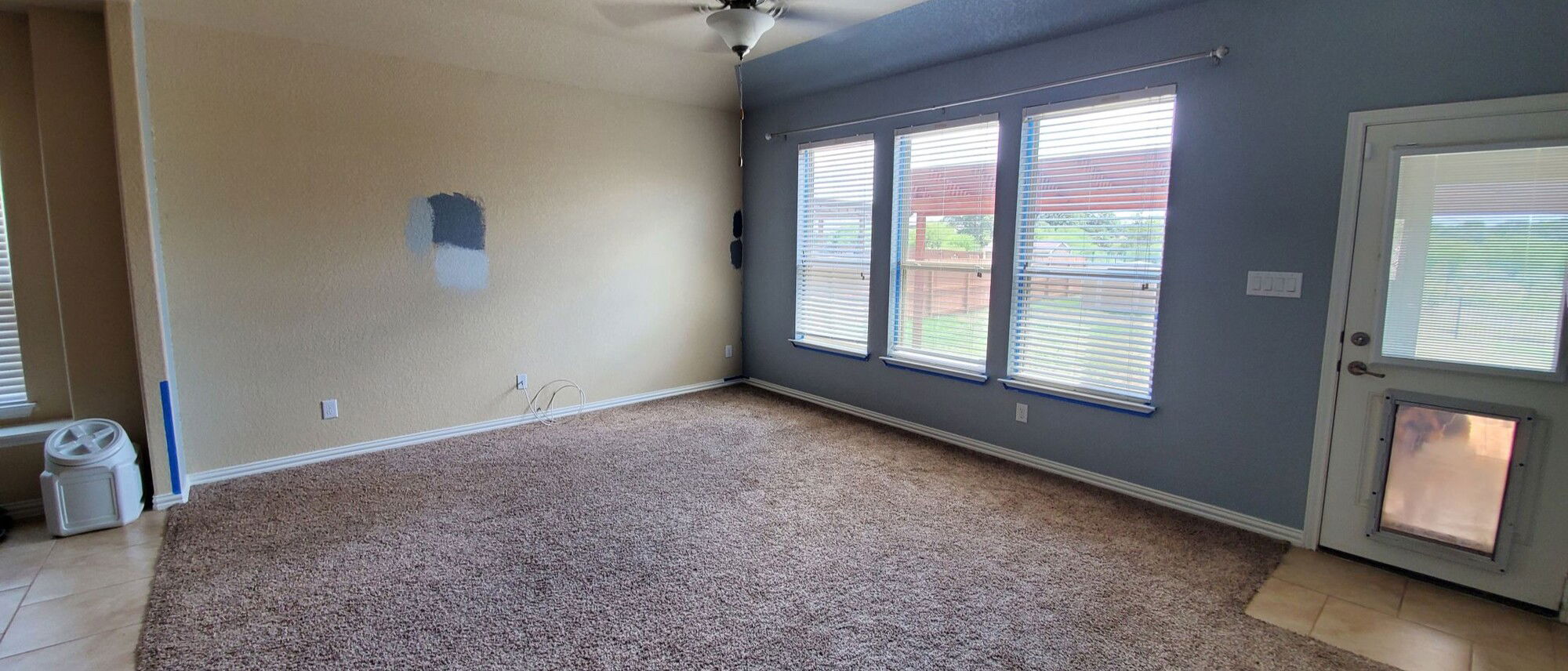 Masculine Contemporary Living & Dining Combo- Before Photo
