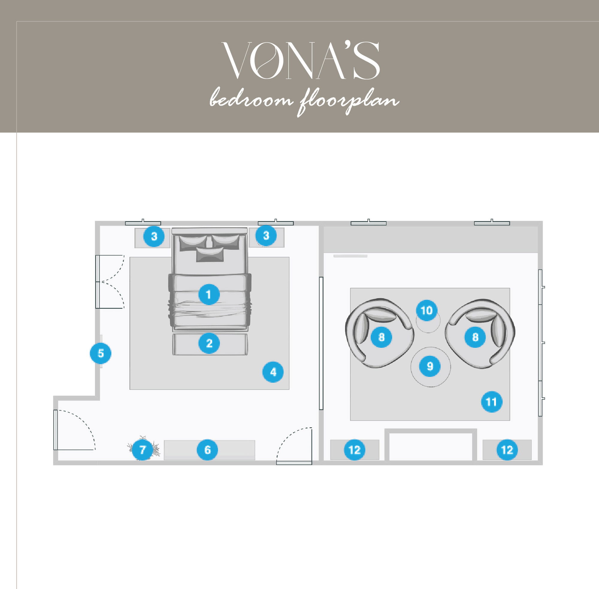 Online Designer Bedroom Floorplan