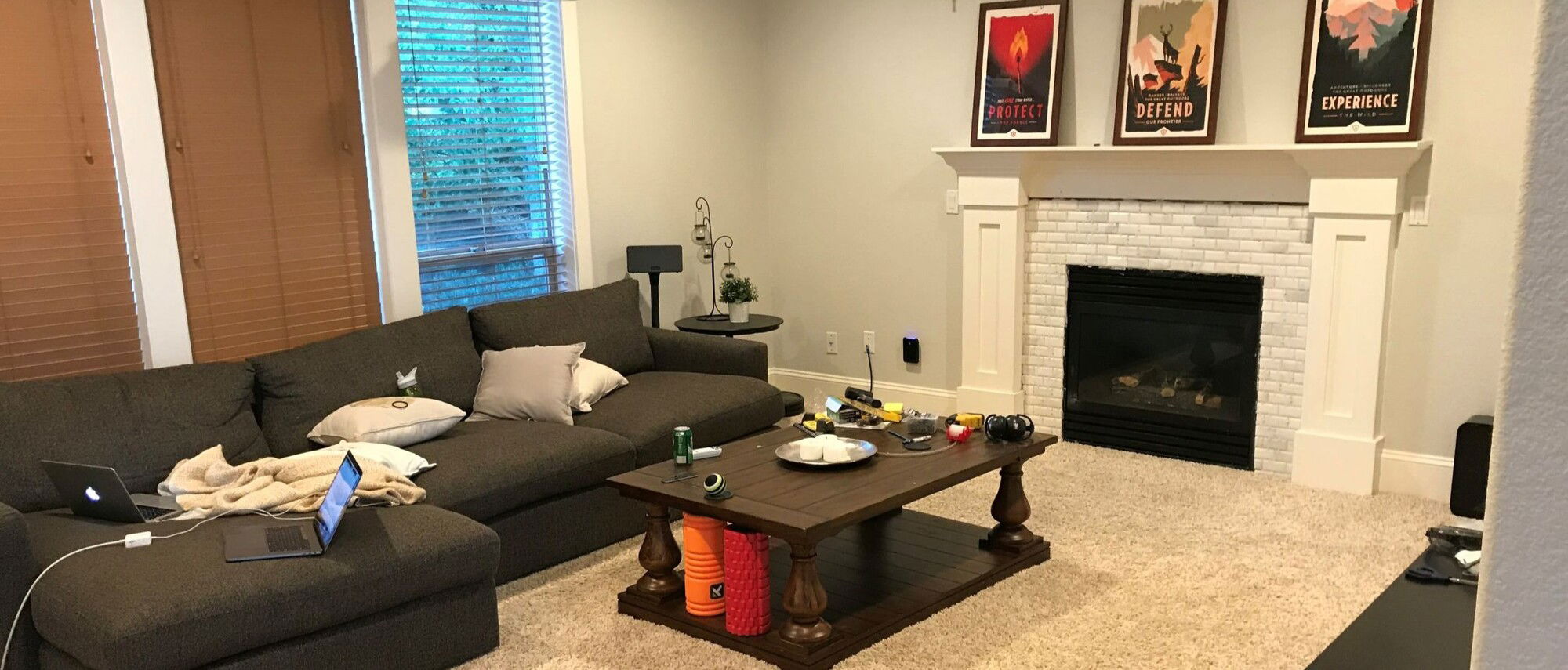 Masculine Glam Living Room Interior Design- Before Photo