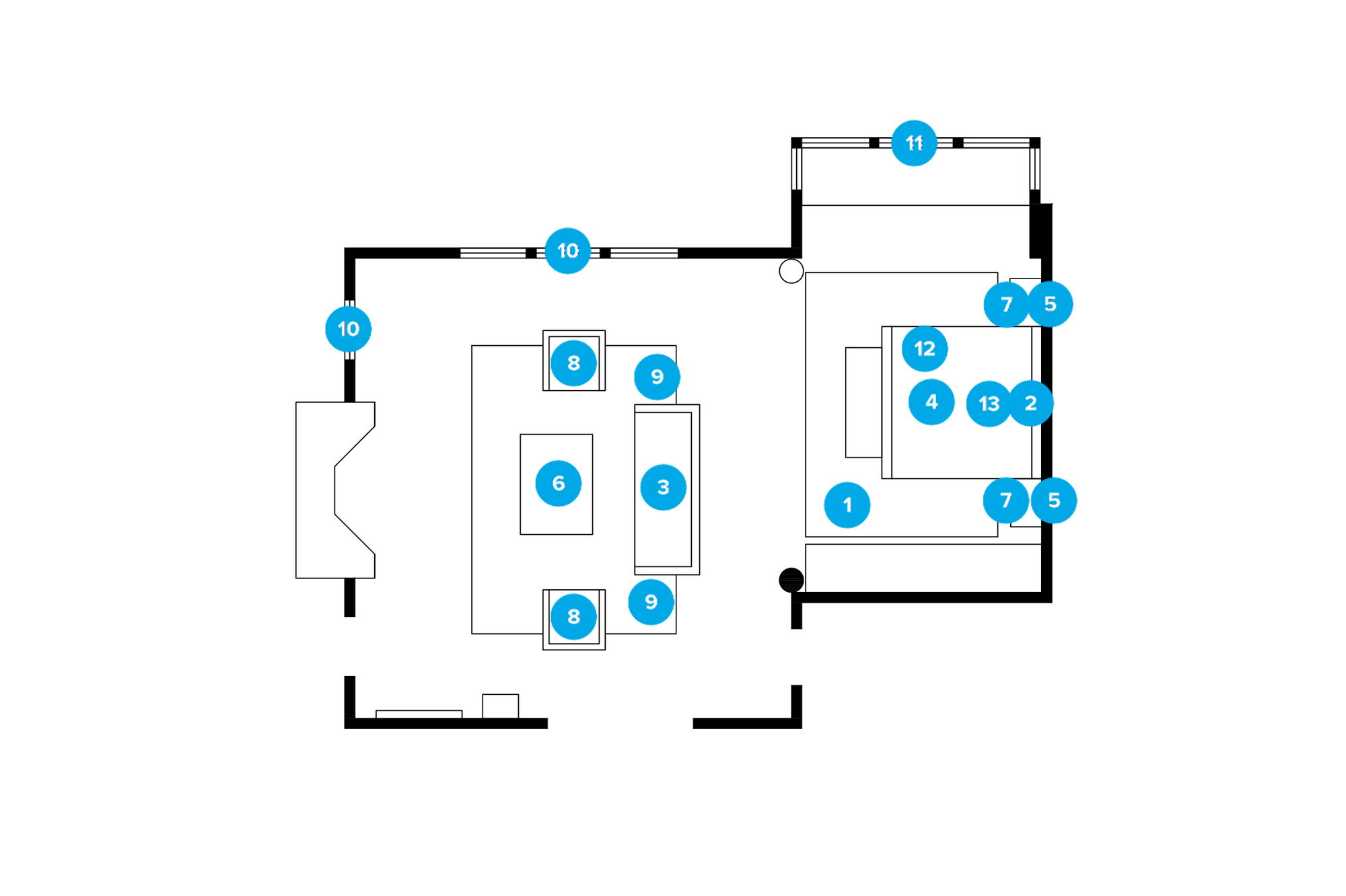 Plano del Dormitorio del Diseñador en Línea