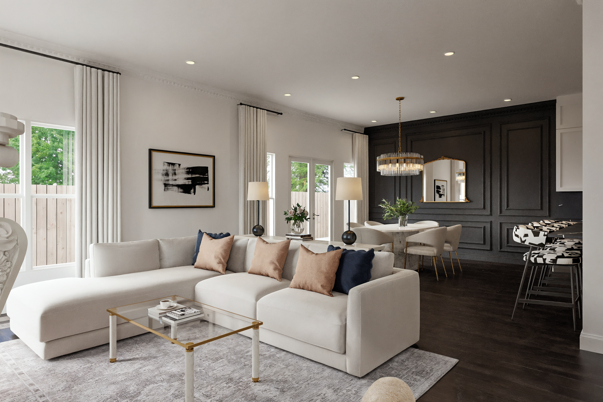 Online Designer Combined Living/Dining 3D Model 1
