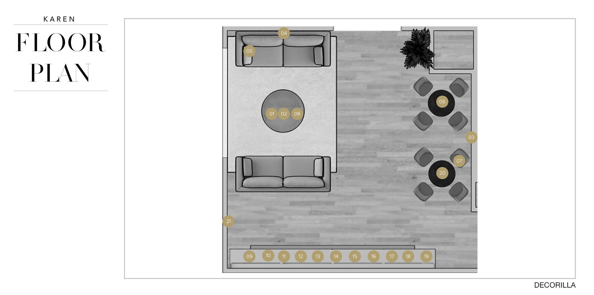 Online Designer Living Room Floorplan