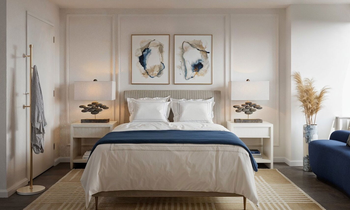 Classy & Tranquil Bedroom Interior Design by top Brooklyn interior designers