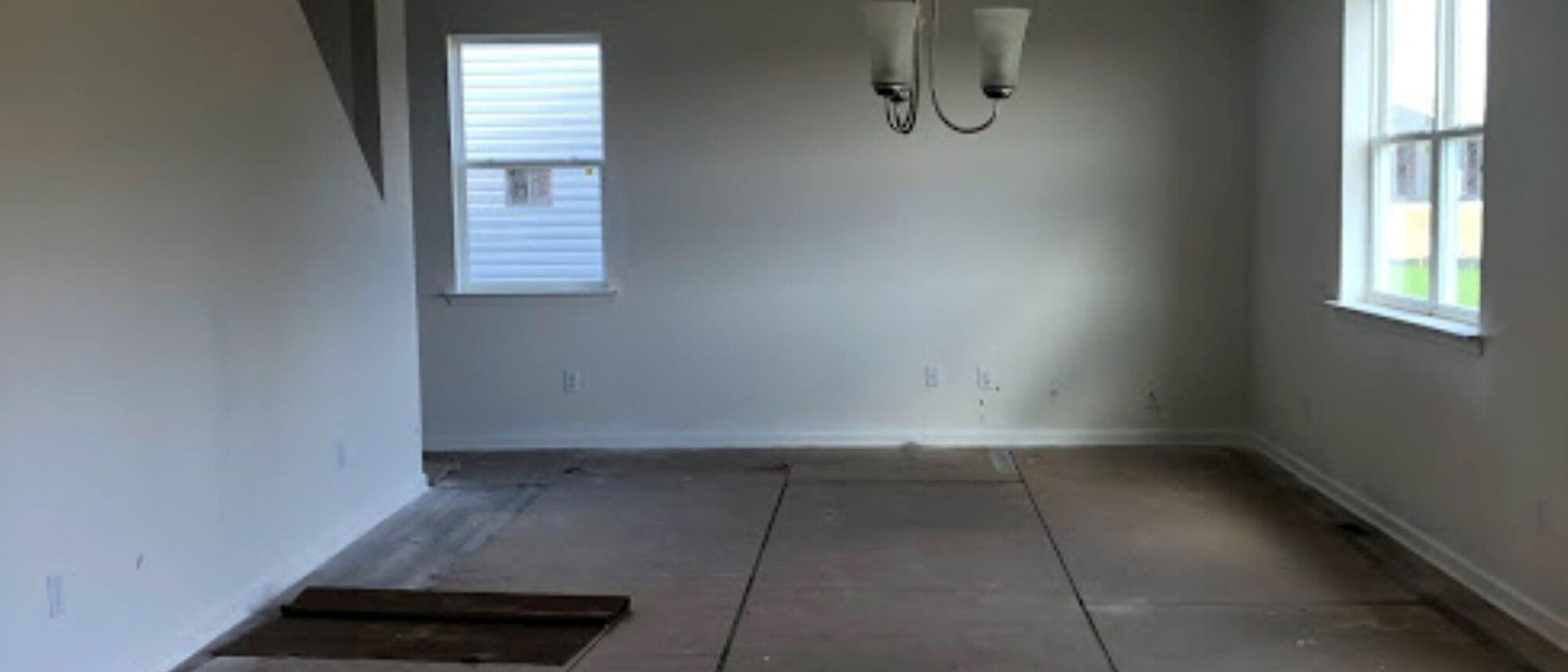 Modern Farmhouse Living & Dining Interior Design- Before Photo